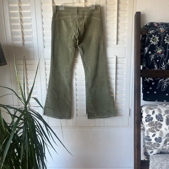 Bella Dahl Olive Green Corduroy Flare Vintage Pants - Picture 4 of 14